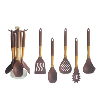 Silicone and Wood Utensil Set